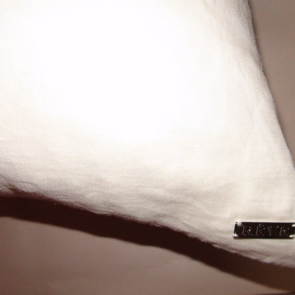 Reve Ivory Embellished Beaded Toss Decorative Accent Pillow Size 22" x 26" - Picture 4 of 4